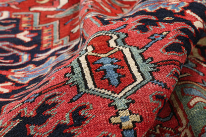 8 x 11 - Red Antique Persian Heriz Rug - 54169
