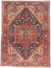 8 x 11 - Red Antique Persian Heriz Rug - 54169