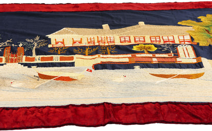 4 x 6 - Navy Blue Antique Scandinavian Tapestry - 54173