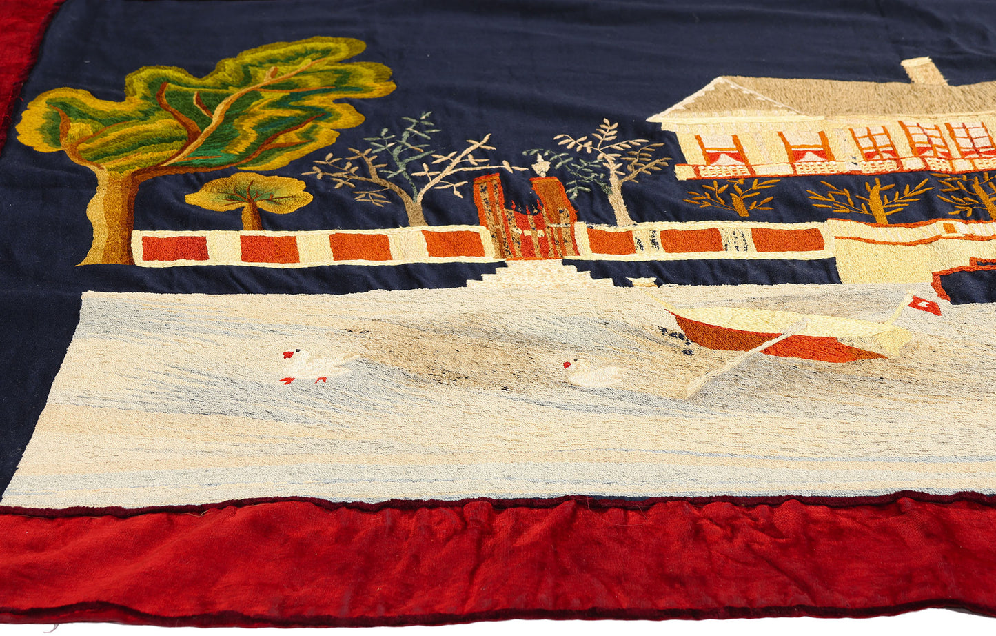4 x 6 - Navy Blue Antique Scandinavian Tapestry - 54173