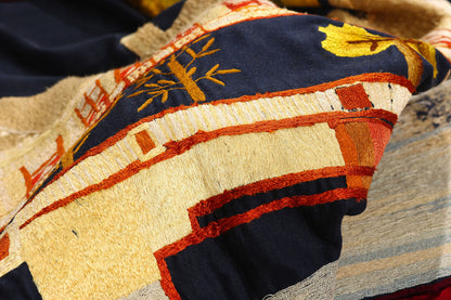 4 x 6 - Navy Blue Antique Scandinavian Tapestry - 54173