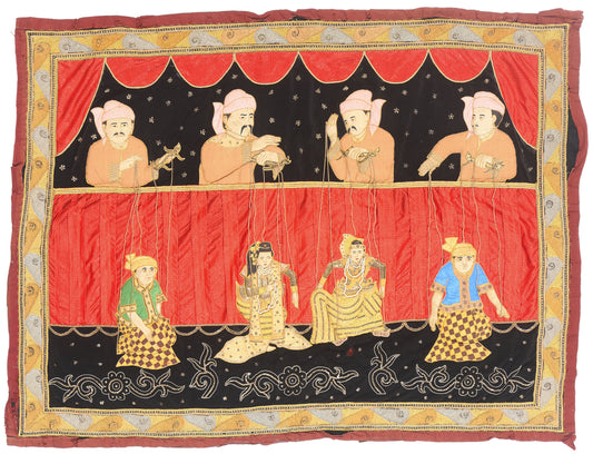 4 x 5 - Multicolor Antique Burmese Kalaga Tapestry - 54174