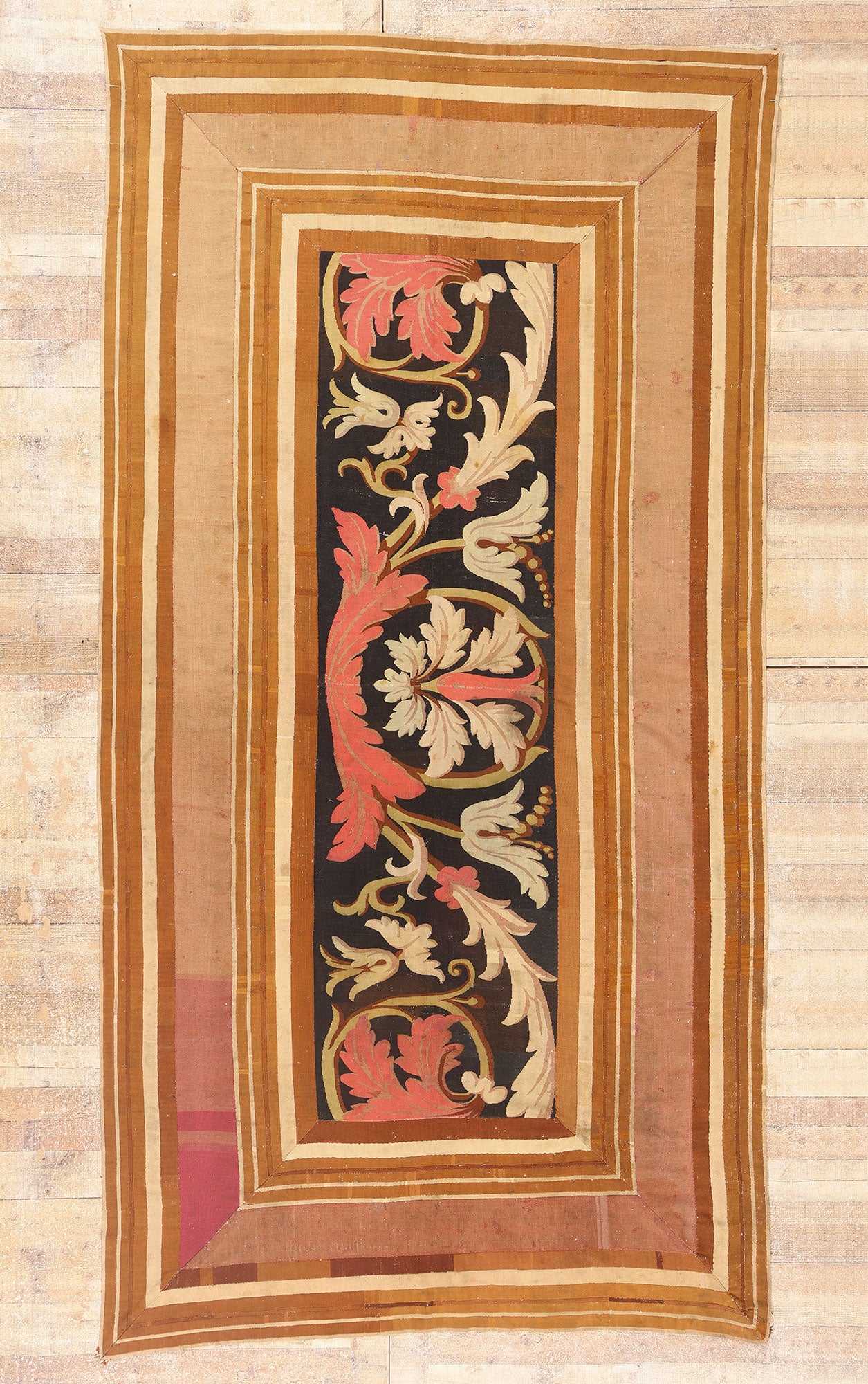 6 x 11 - Black Antique French Aubusson Rug - 54175