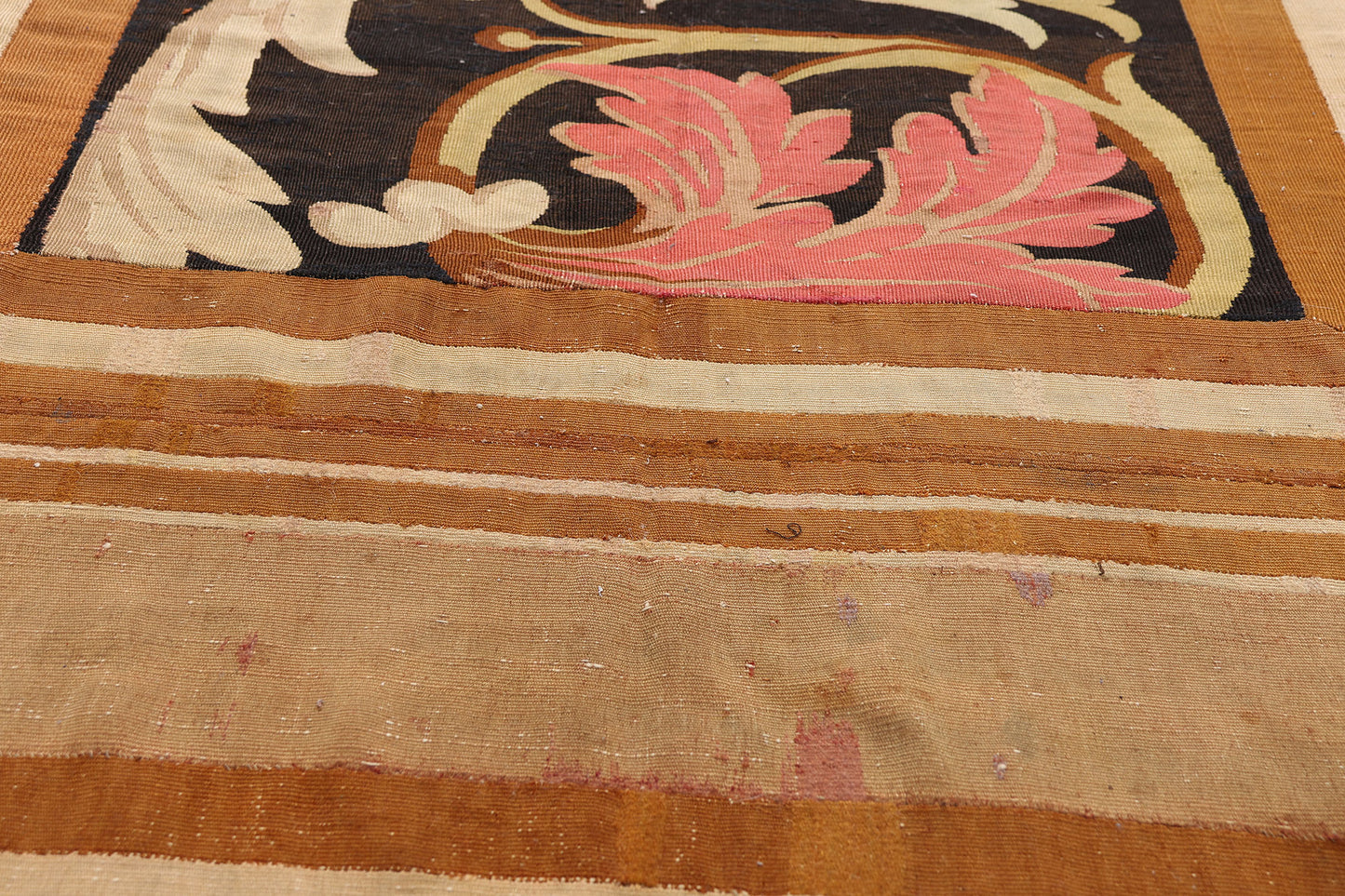 6 x 11 - Black Antique French Aubusson Rug - 54175