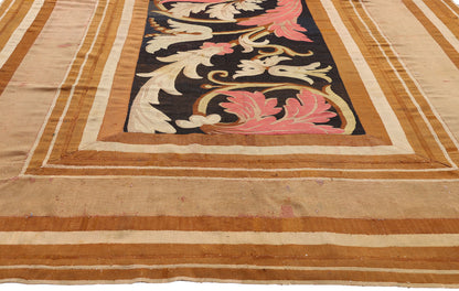 6 x 11 - Black Antique French Aubusson Rug - 54175