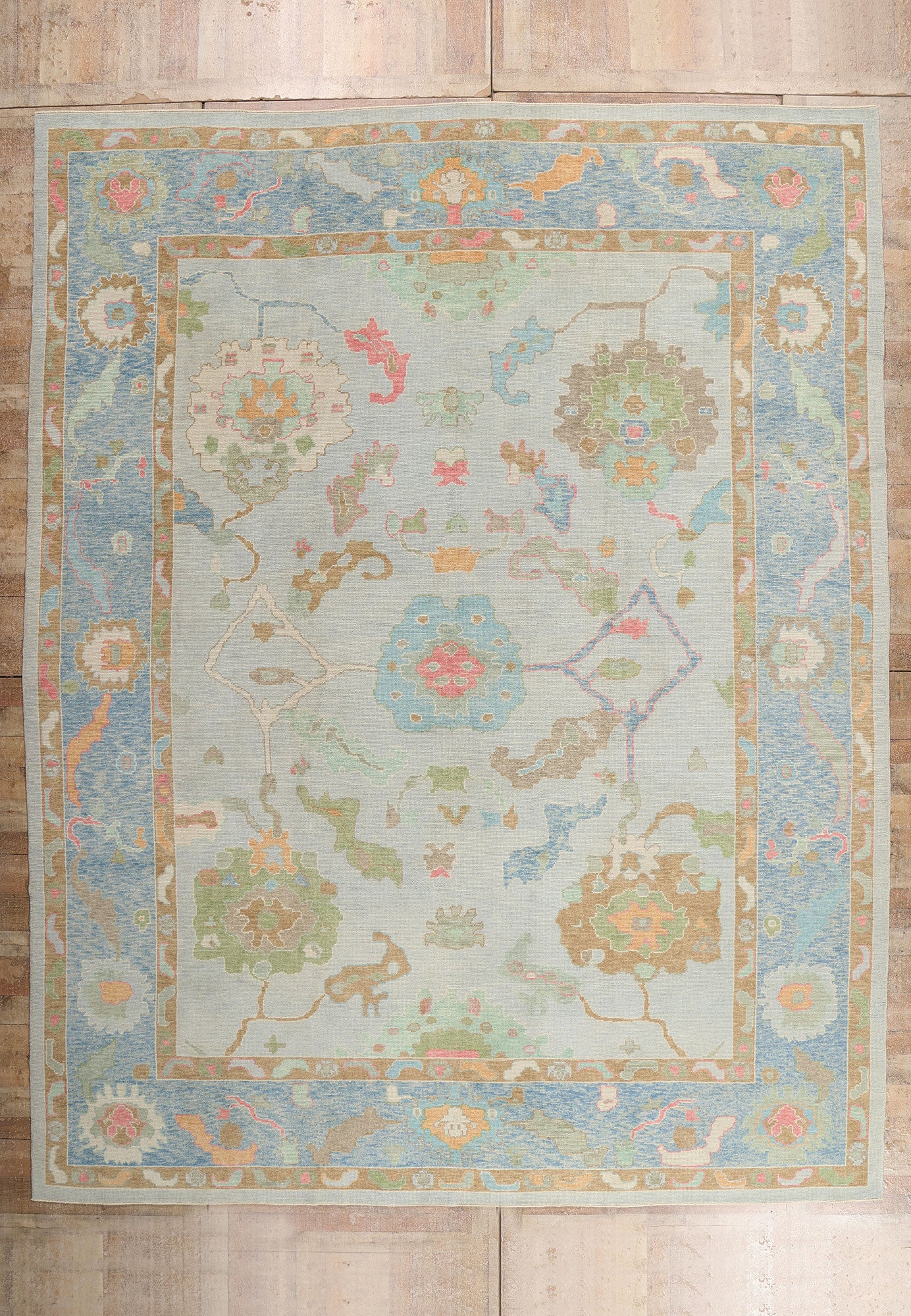 12 x 15 - Light Blue New Turkish Oushak Rug - 54176