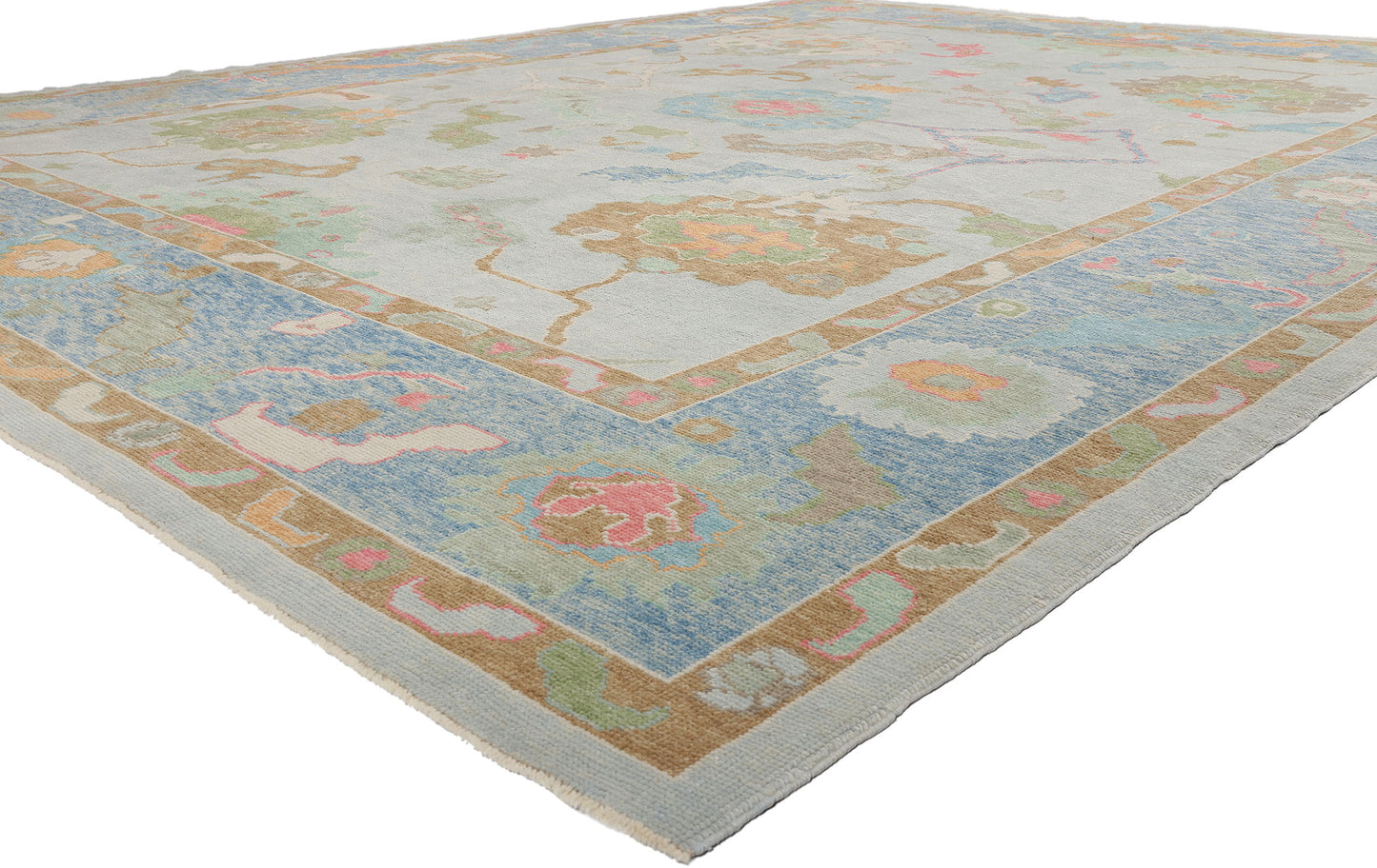 12 x 15 - Light Blue New Turkish Oushak Rug - 54176