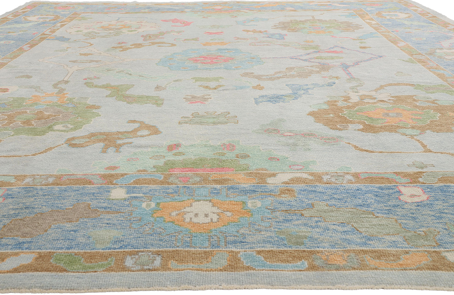12 x 15 - Light Blue New Turkish Oushak Rug - 54176