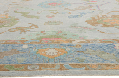 12 x 15 - Light Blue New Turkish Oushak Rug - 54176