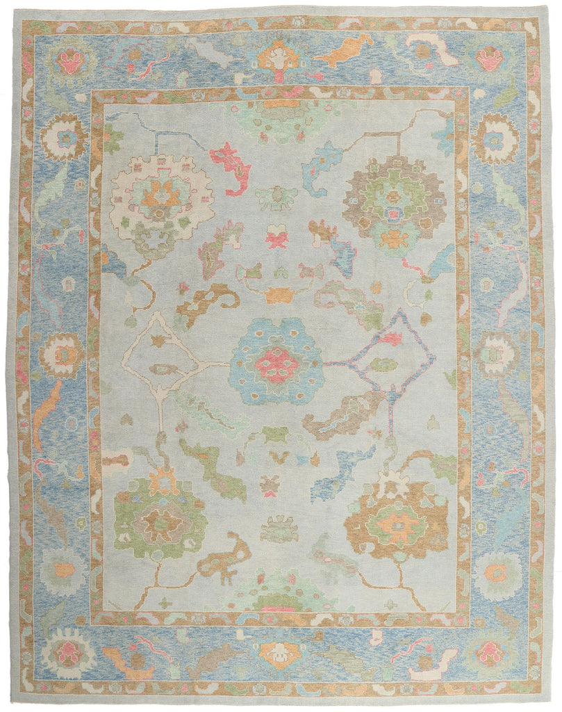 12 x 15 - Light Blue New Turkish Oushak Rug - 54176
