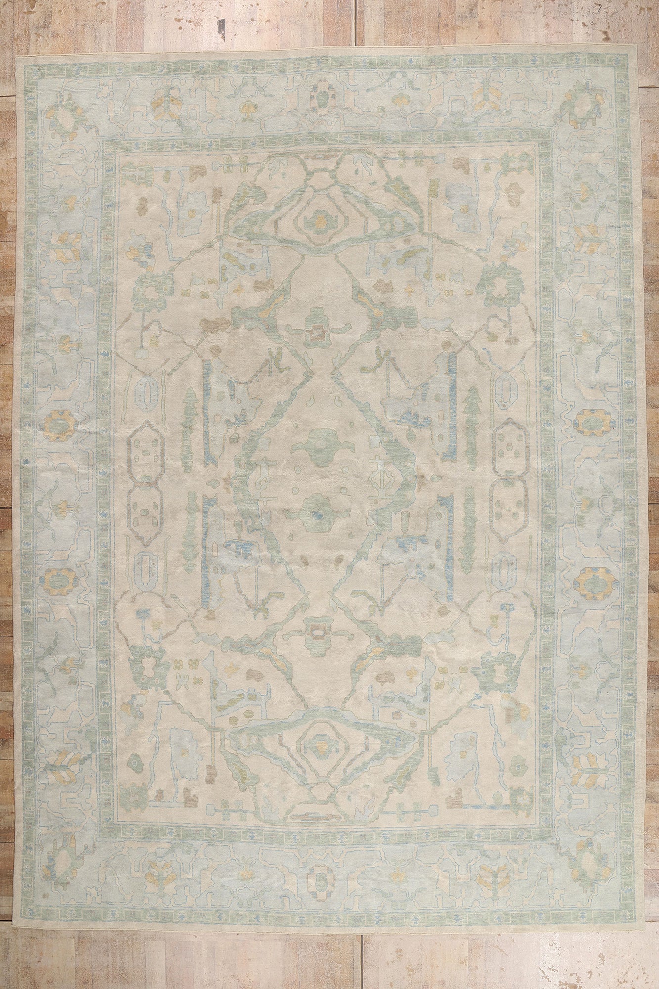 12 x 17 - Beige New Turkish Oushak Rug - 54177