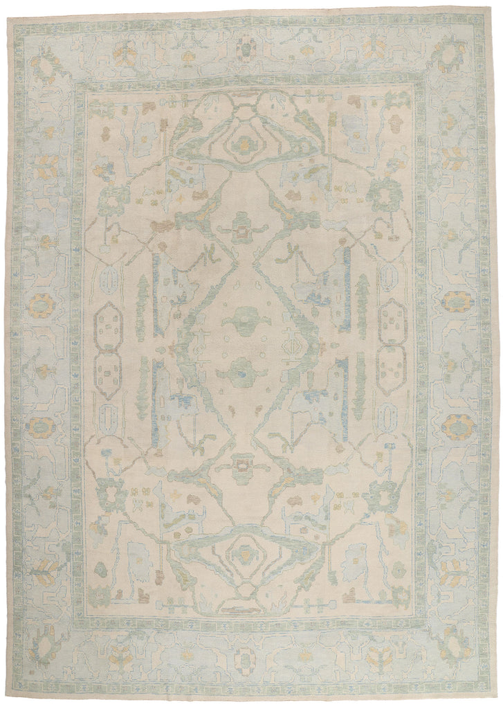12 x 17 - Beige New Turkish Oushak Rug - 54177