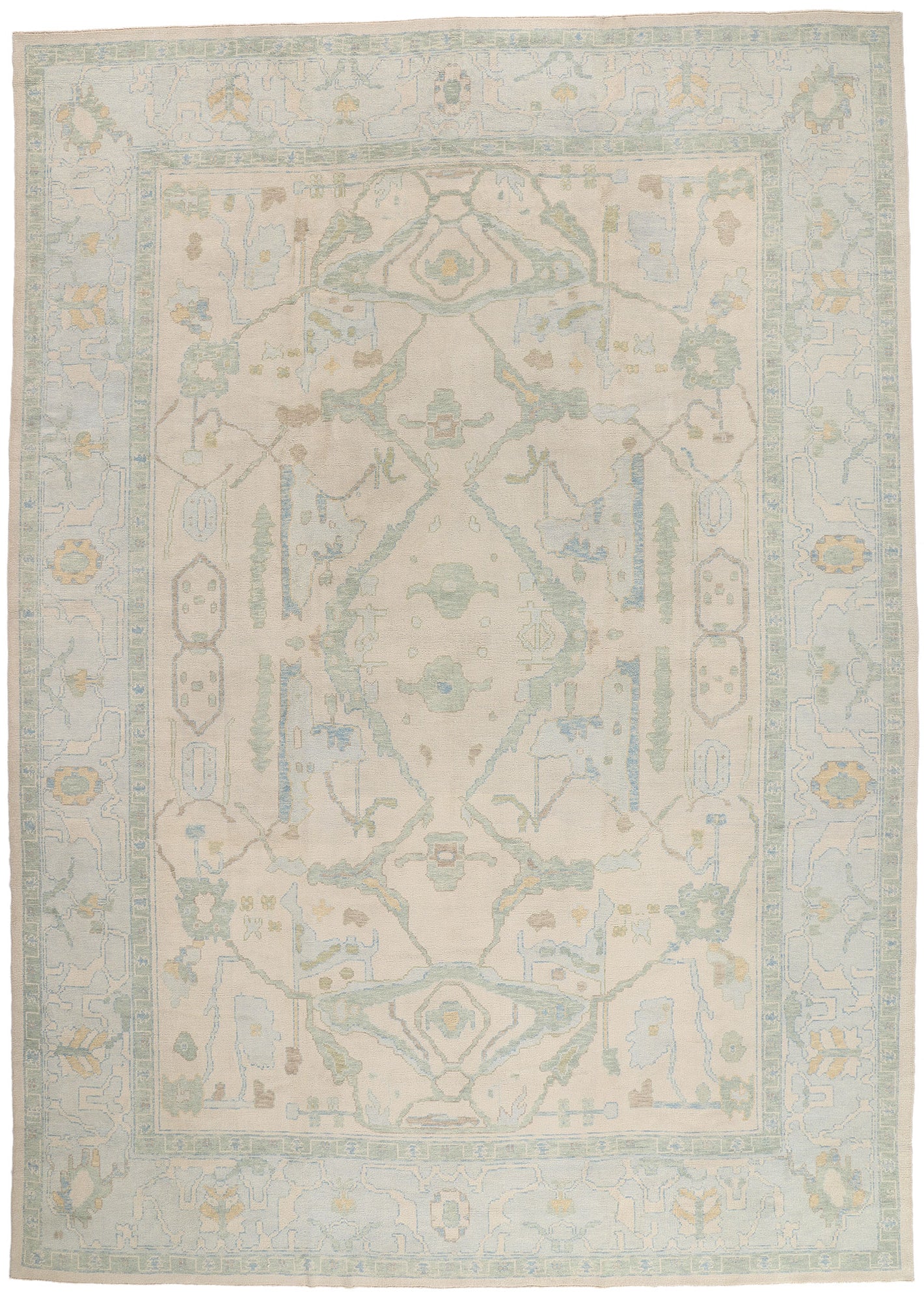 12 x 17 - Beige New Turkish Oushak Rug - 54177