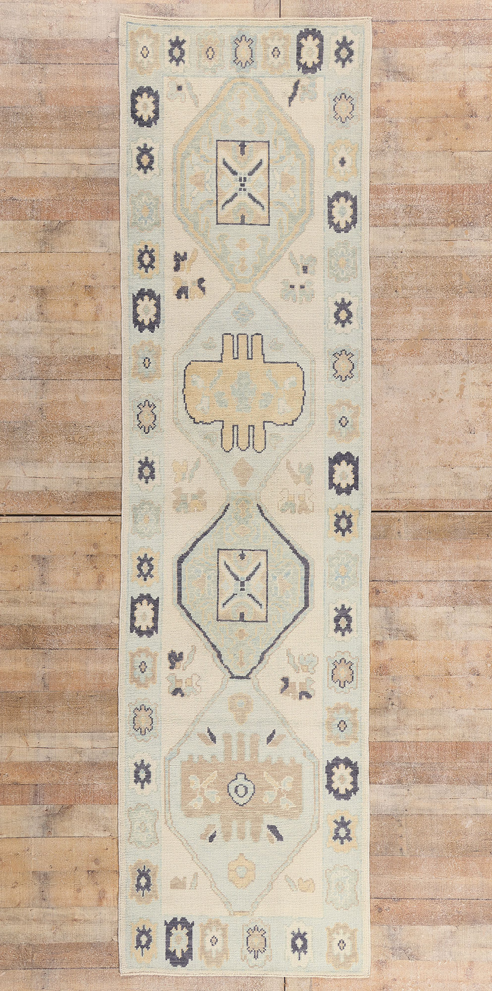3 x 12 - Ivory New Turkish Oushak Rug - 54178