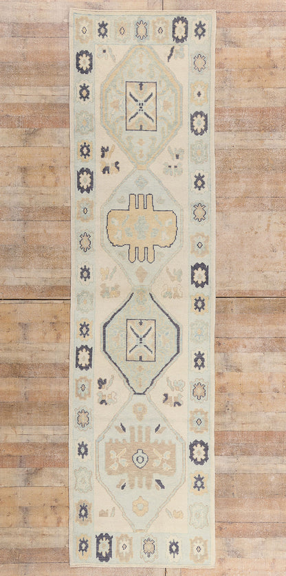 3 x 12 - Ivory New Turkish Oushak Rug - 54178