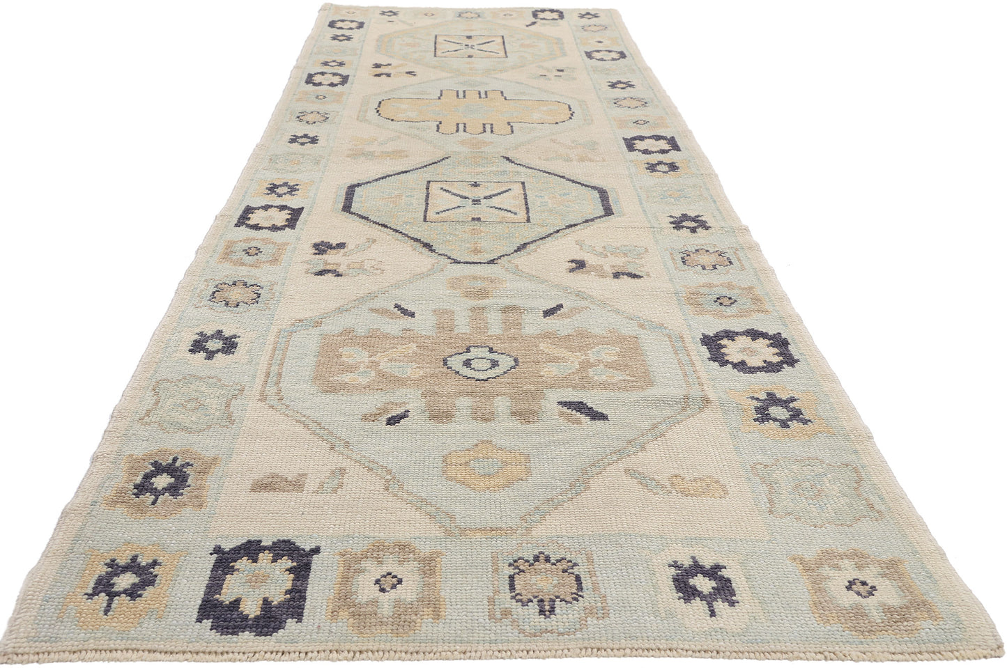 3 x 12 - Ivory New Turkish Oushak Rug - 54178