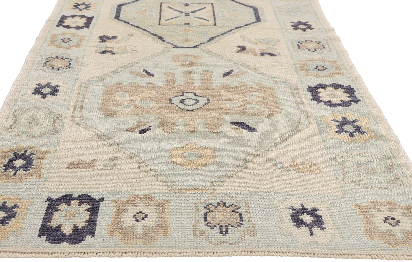 3 x 12 - Ivory New Turkish Oushak Rug - 54178