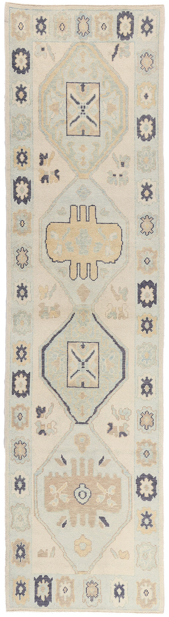 3 x 12 - Ivory New Turkish Oushak Rug - 54178