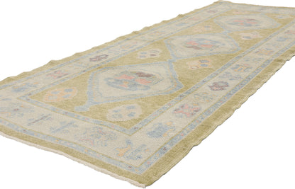3 x 8 - Green New Turkish Oushak Rug - 54181