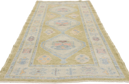 3 x 8 - Green New Turkish Oushak Rug - 54181