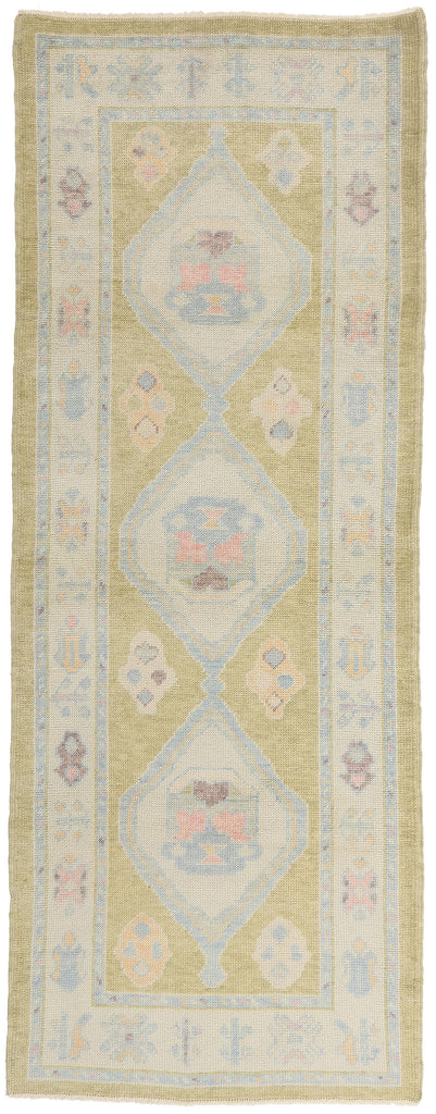 3 x 8 - Green New Turkish Oushak Rug - 54181