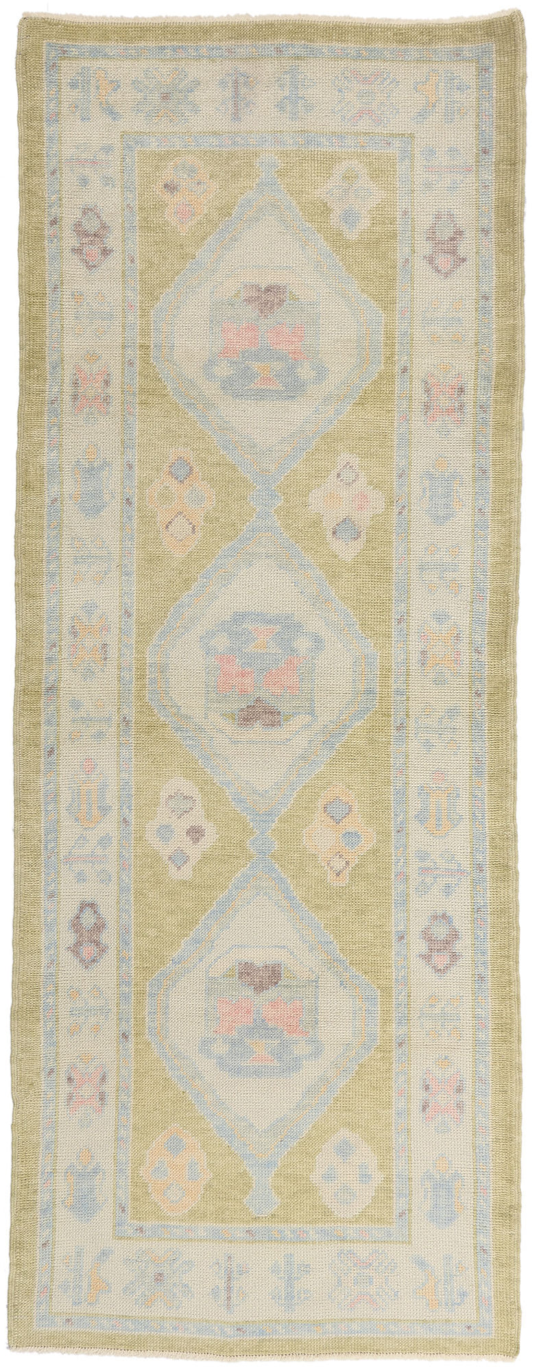 3 x 8 - Green New Turkish Oushak Rug - 54181