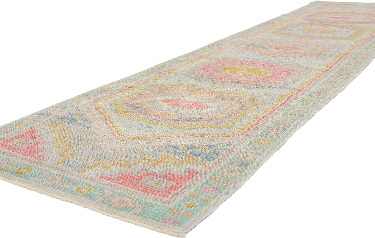 3 x 12 - Blue New Turkish Oushak Rug - 54182
