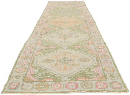 3 x 12 - Green New Turkish Oushak Rug - 54183