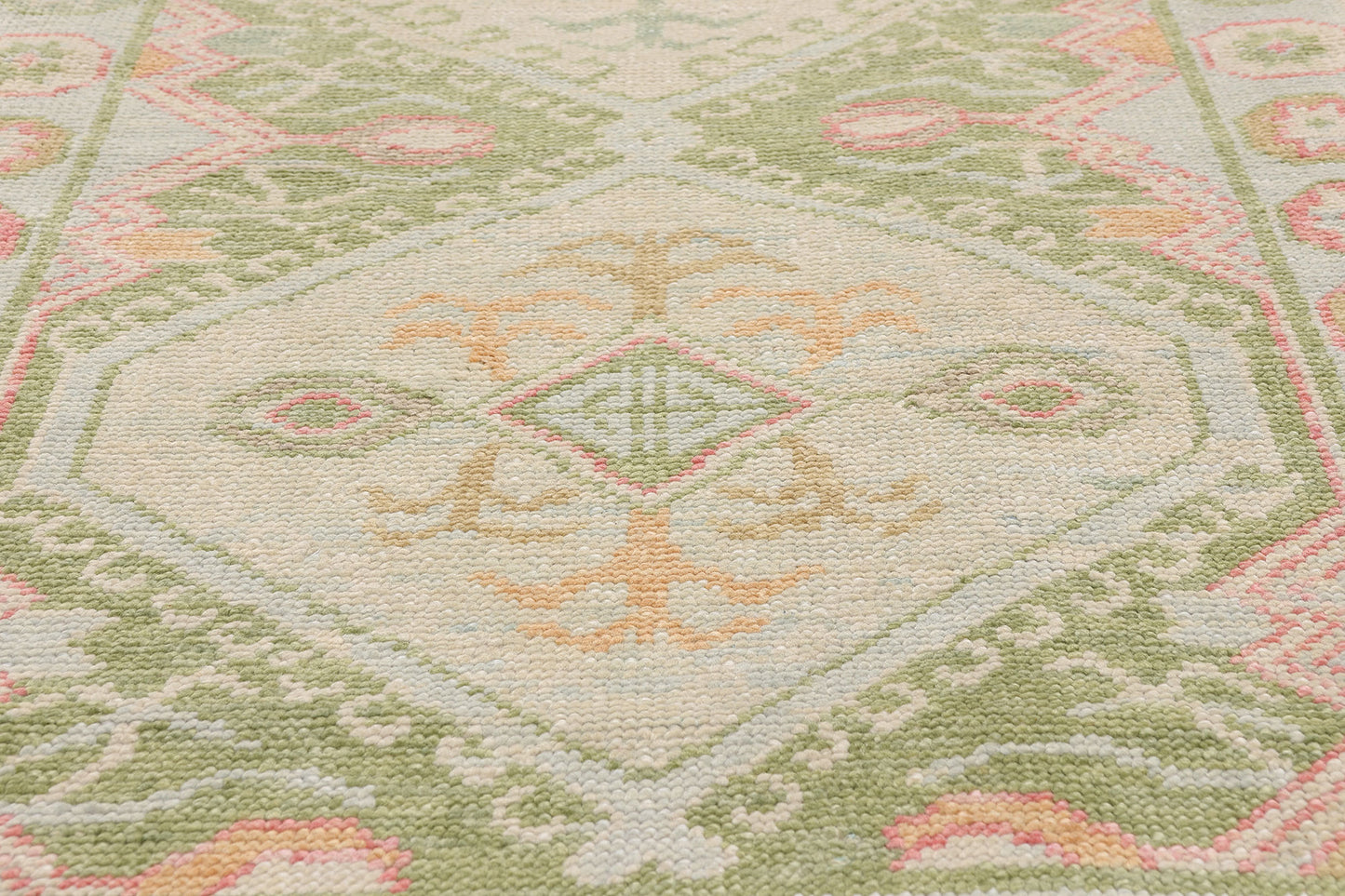 3 x 12 - Green New Turkish Oushak Rug - 54183