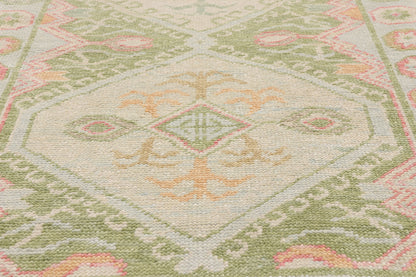 3 x 12 - Green New Turkish Oushak Rug - 54183