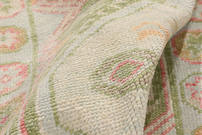 3 x 12 - Green New Turkish Oushak Rug - 54183