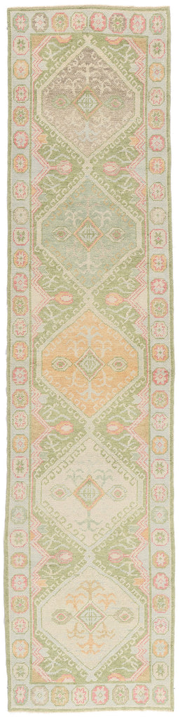 3 x 12 - Green New Turkish Oushak Rug - 54183