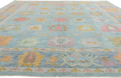 10 x 14 - Blue New Turkish Oushak Rug - 54185