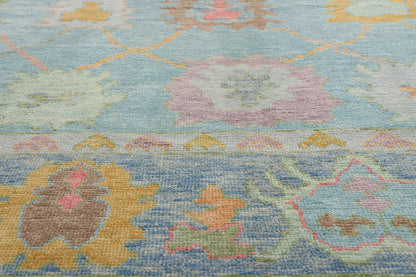 10 x 14 - Blue New Turkish Oushak Rug - 54185