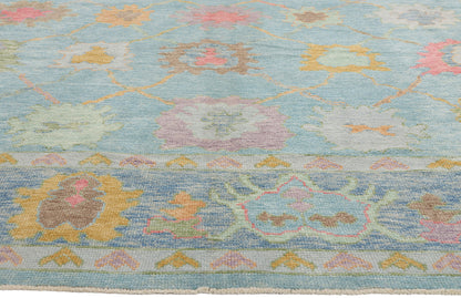 10 x 14 - Blue New Turkish Oushak Rug - 54185