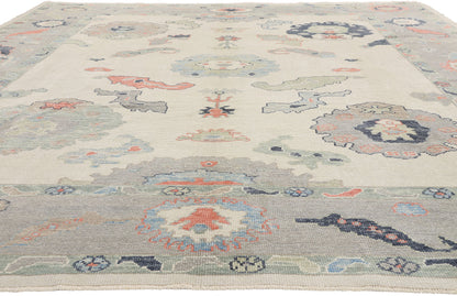 10 x 13 - Ivory New Turkish Oushak Rug - 54186