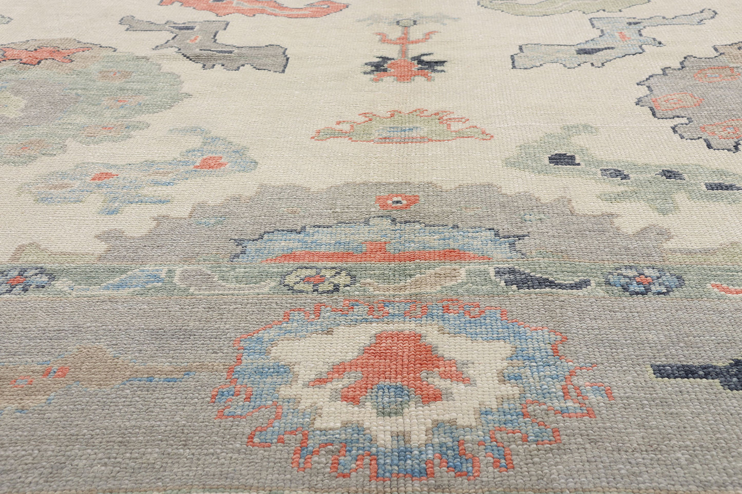 10 x 13 - Ivory New Turkish Oushak Rug - 54186