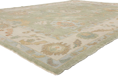 10 x 14 - Green New Turkish Oushak Rug - 54187