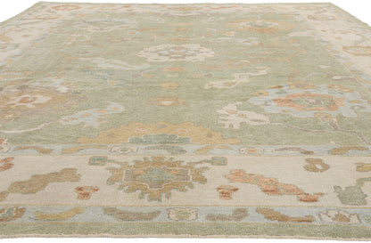 10 x 14 - Green New Turkish Oushak Rug - 54187