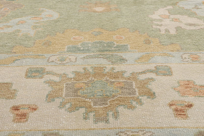10 x 14 - Green New Turkish Oushak Rug - 54187