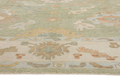 10 x 14 - Green New Turkish Oushak Rug - 54187