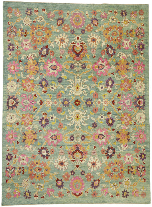 12 x 16 - Blue Turkish Oushak Rug - 60662
