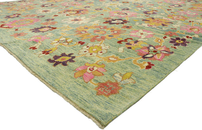 12 x 16 - Blue Turkish Oushak Rug - 60662