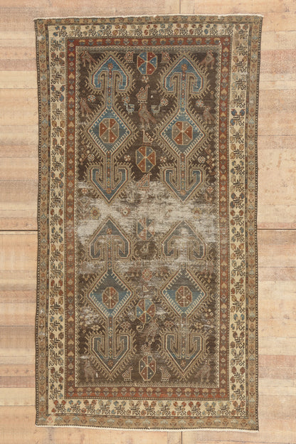 5 x 10 - Brown Antique Persian Malayer Rug - 60825