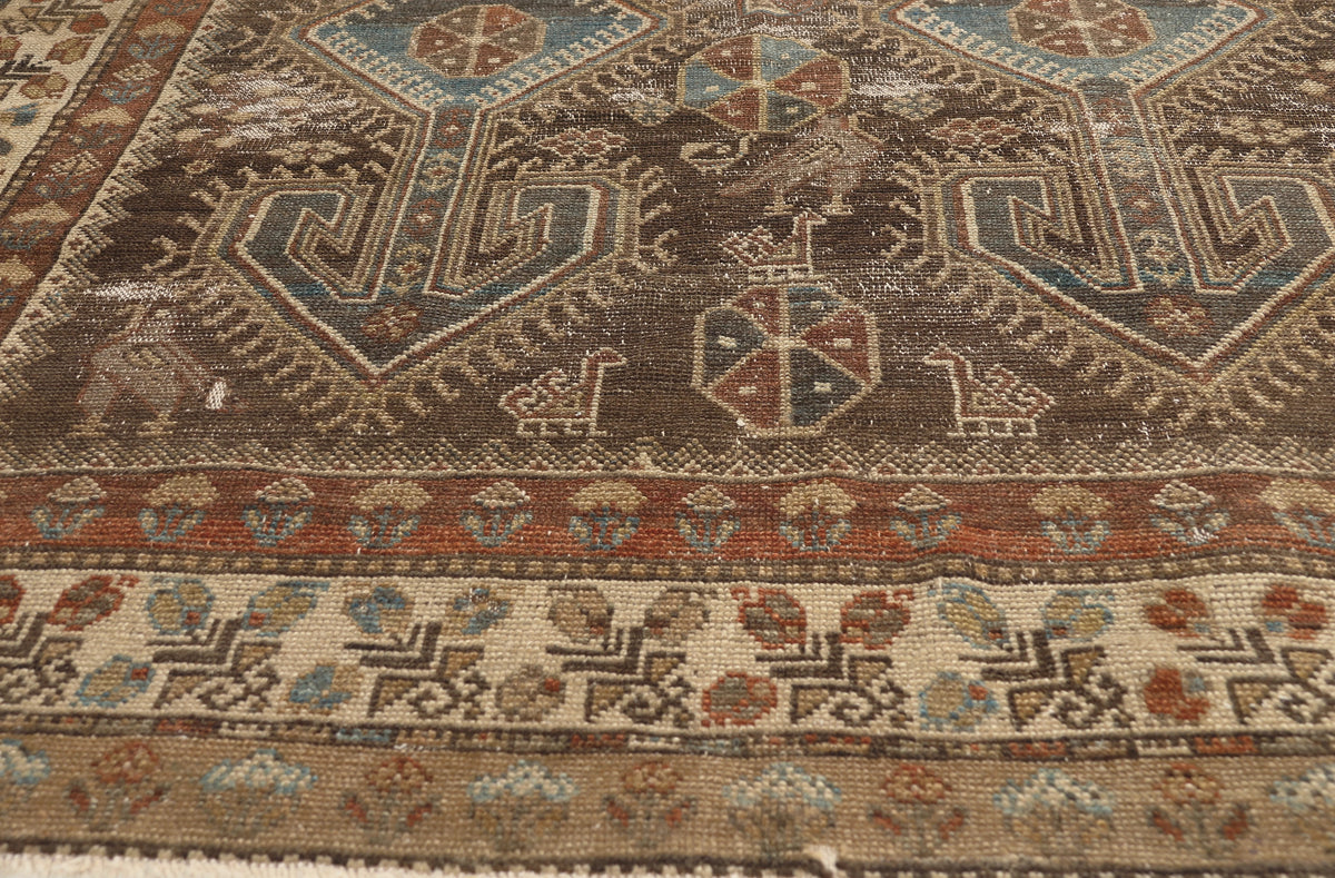 5 x 10 - Brown Antique Persian Malayer Rug - 60825