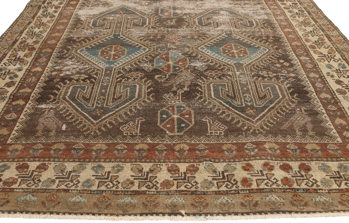 5 x 10 - Brown Antique Persian Malayer Rug - 60825