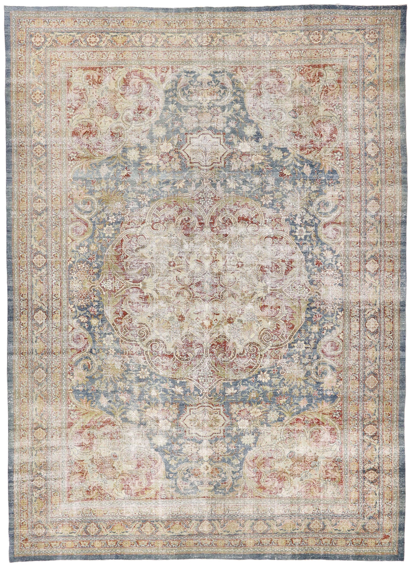 12 x 16 - Blue Antique Persian Tabriz Rug - 60870