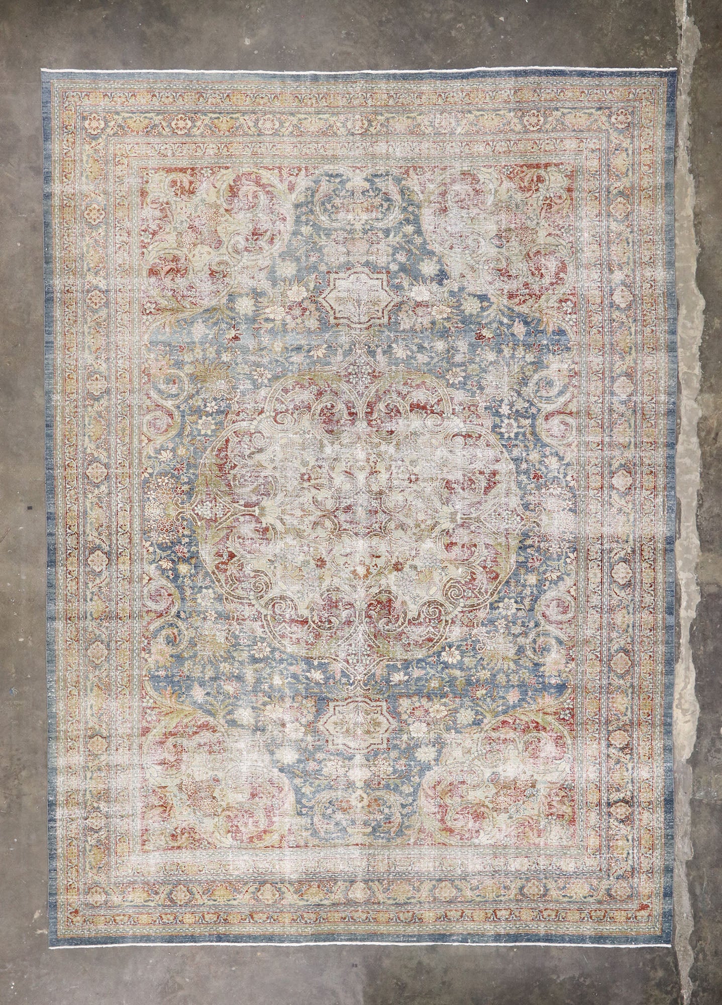 12 x 16 - Blue Antique Persian Tabriz Rug - 60870