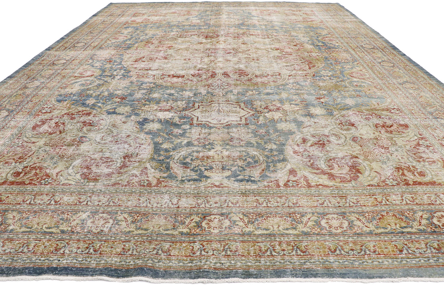 12 x 16 - Blue Antique Persian Tabriz Rug - 60870