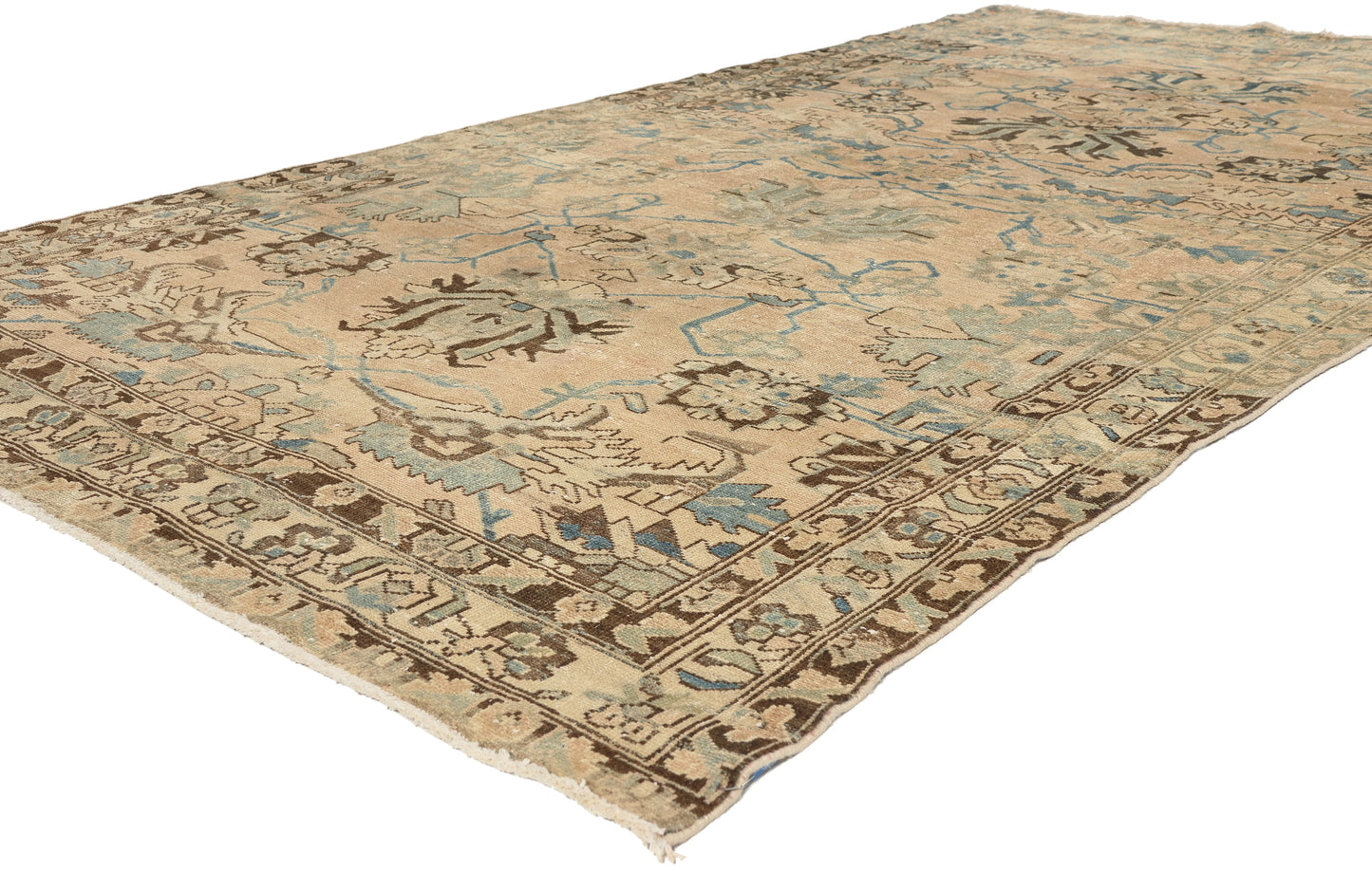 5 x 10 - Tan Vintage Persian Hamadan Rug - 60954